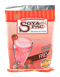 Soyapac Bebida de soya en polvo Fresa, 200 g